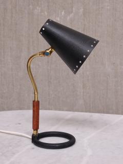  BOR NS BOR S Bor ns Bor s Table Desk Lamp in Brass Wood and Lacquered Metal Sweden 1950s - 3816980