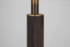  BOR NS BOR S Brass Oak and Glass Table Lamp by Bor ns Bor s Sweden 1940s - 3116299