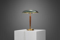  BOR NS BOR S Brass and Wood Model B8453 Table Lamp by Bor ns Bor s Sweden 1950s - 3223043