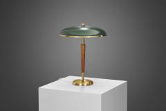  BOR NS BOR S Brass and Wood Model B8453 Table Lamp by Bor ns Bor s Sweden 1950s - 3671492