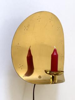  BOR NS BOR S Elegant Mid Century Brass Sconce with Candle Holder by Bor ns Bor s Sweden 1970s - 4441355