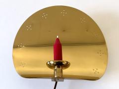 BOR NS BOR S Elegant Mid Century Brass Sconce with Candle Holder by Bor ns Bor s Sweden 1970s - 4441364
