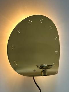  BOR NS BOR S Elegant Mid Century Brass Sconce with Candle Holder by Bor ns Bor s Sweden 1970s - 4441367