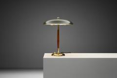  BOR NS BOR S Model B8453 Brass and Wood Table Lamp for Bor ns Sweden 1930s - 4338015