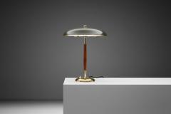  BOR NS BOR S Model B8453 Brass and Wood Table Lamp for Bor ns Sweden 1930s - 4338017
