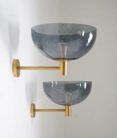  BOR NS BOR S Pair of Swedish Midcentury Wall Lamps in Brass and Glass by Bor ns - 2411524