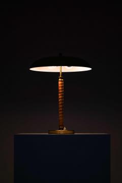  BOR NS BOR S Scandinavian Modern Table Lamp in Brass and Leather by Bor ns 1950s - 4758928