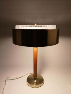  BOR NS BOR S Swedish Midcentury Table Lamp in Brass Crystal and Wood by Bor ns - 2330401