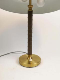  BOR NS BOR S Swedish Midcentury Table Lamp in Brass and Leather by Bor ns - 2330368