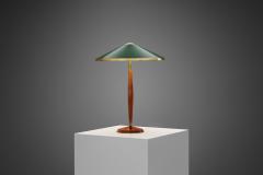  BOR NS BOR S Swedish Modern Wood and Brass Table Lamp by Bor ns Sweden 1960s - 3977302