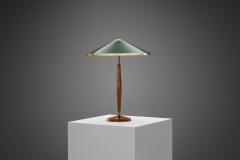  BOR NS BOR S Swedish Modern Wood and Brass Table Lamp by Bor ns Sweden 1960s - 3977303