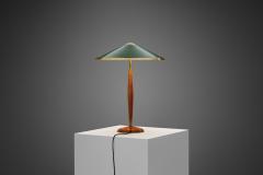  BOR NS BOR S Swedish Modern Wood and Brass Table Lamp by Bor ns Sweden 1960s - 3977309