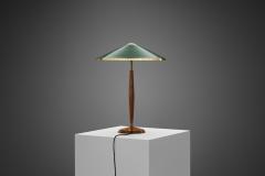 BOR NS BOR S Swedish Modern Wood and Brass Table Lamp by Bor ns Sweden 1960s - 3977310