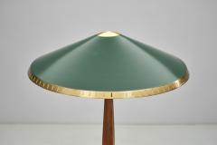  BOR NS BOR S Swedish Modern Wood and Brass Table Lamp by Bor ns Sweden 1960s - 3977312