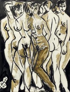  BORIS VANSIER INK ON PAPER OF NUDES R FLEXION DANS UN MIRROR BY BORIS VANSIER - 3082944