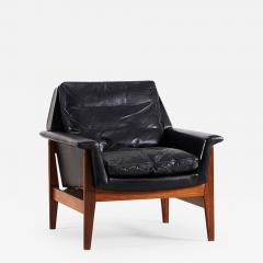  BOVENCAMP SCANDINAVIAN BLACK LEATHER ARMCHAIR 1960 - 3223613