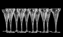  Baccarat 10 Pcs Set of Baccarat Duchesse de Dino Crystal Champagne Flutes - 3051921