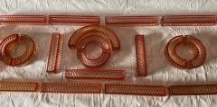  Baccarat 1875 1900 Baccarat Table Runner Red Color Tors Model Signed 200 X 50 cm - 3351186