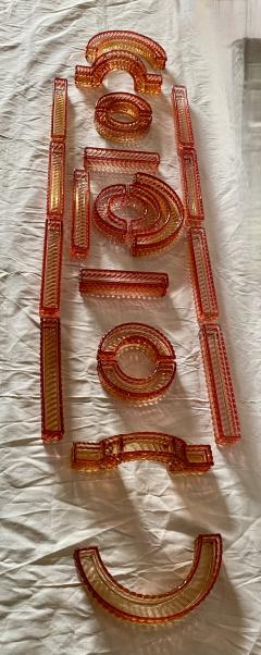  Baccarat 1875 1900 Baccarat Table Runner Red Color Tors Model Signed 200 X 50 cm - 3351187