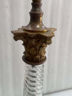  Baccarat 1900 Pair of Baccarat Crystal and Bronze Renaissance Style Lamps - 4191227
