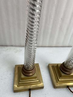  Baccarat 1900 Pair of Baccarat Crystal and Bronze Renaissance Style Lamps - 4191230