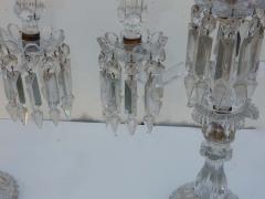 Baccarat 1950 Pair of Baccarat Crystal Chandeliers with 2 Arms and Signed Baccarat - 2381469
