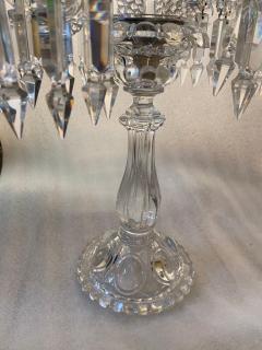  Baccarat 1950 Pair of Candlesticks 4 Branchs Beaded Bases and Signed in Relief Baccarat - 2534241