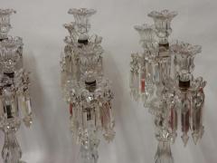  Baccarat 1950 Serie 4 Candlesticks Baccarat Signed with 2 Arms Pearl Socks Cut Prims - 2336382