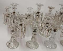  Baccarat 1950 Serie 4 Candlesticks Baccarat Signed with 2 Arms Pearl Socks Cut Prims - 2336389