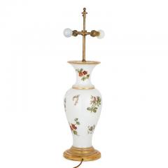  Baccarat A Baccarat opaline glass lamp vase formed with floral decoration - 2981980