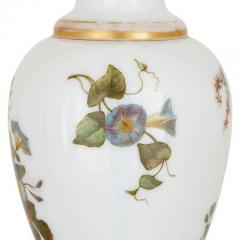  Baccarat A Baccarat opaline glass lamp vase formed with floral decoration - 2981981