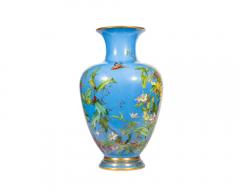  Baccarat A Large French Baccarat Opaline Glass Hand Painted Bacchanale Vase by Roussel - 3211114