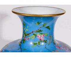  Baccarat A Large French Baccarat Opaline Glass Hand Painted Bacchanale Vase by Roussel - 3211115