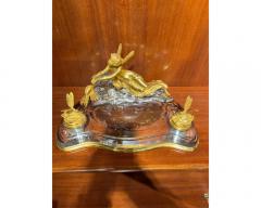  Baccarat A Rare Art Nouveau French Ormolu and Crystal Inkwell Encrier by Baccarat - 2867583