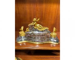  Baccarat A Rare Art Nouveau French Ormolu and Crystal Inkwell Encrier by Baccarat - 2867584