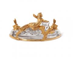  Baccarat A Rare Art Nouveau French Ormolu and Crystal Inkwell Encrier by Baccarat - 2867591