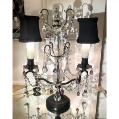  Baccarat Antique Baccarat Crystal Murano Glass Beaded Petit Girandole Table Chandelier - 1705851