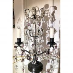  Baccarat Antique Baccarat Crystal Murano Glass Beaded Petit Girandole Table Chandelier - 1705852