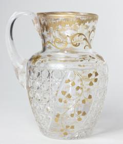  Baccarat Antique Baccarat Cut Crystal Pitcher with Gold Encrusted Decoration 1880 - 3597508