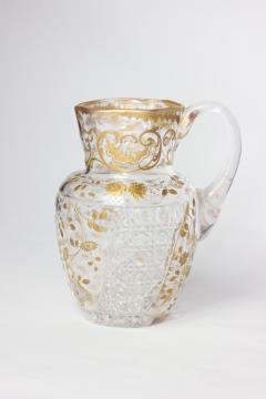  Baccarat Antique Baccarat Cut Crystal Pitcher with Gold Encrusted Decoration 1880 - 3597516