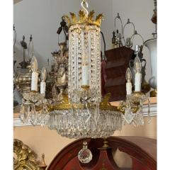  Baccarat Antique Baccarat Gilt Bronze and French Crystal 6 Lite Chandelier - 4549773