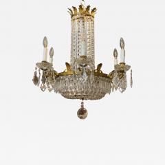  Baccarat Antique Baccarat Gilt Bronze and French Crystal 6 Lite Chandelier - 4553583