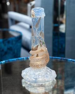  Baccarat Antique Baccarat Opalescent Crystal Vase with Gilded Snake Motif - 3432359