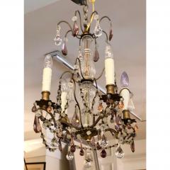  Baccarat Antique Baccarat Petite French Crystal Chandelier With Murano Glass Beads - 1705855