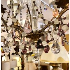  Baccarat Antique Baccarat Petite French Crystal Chandelier With Murano Glass Beads - 1705856