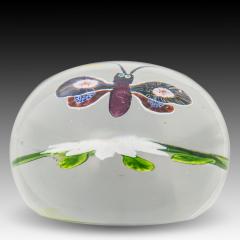  Baccarat BACCARAT HOVERING BUTTERFLY OVER WHITE CLEMATIS - 3793783