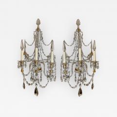  Baccarat Baccarat French Crystal Gilt Bronze Wall Light Sconces a Pair - 1885479