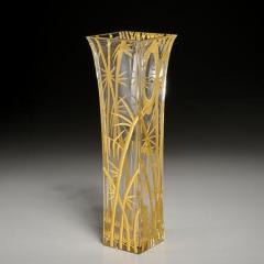  Baccarat CRYSTAL VASE DECORATED WITH ETCHED GILT BAMBOO DECORATION - 3477568