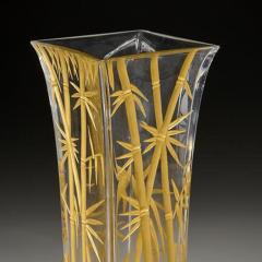  Baccarat CRYSTAL VASE DECORATED WITH ETCHED GILT BAMBOO DECORATION - 3477570