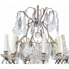  Baccarat Early 20th C Baccarat Louis XV Style Bronze Crystal 12 Light Chandelier - 4342725
